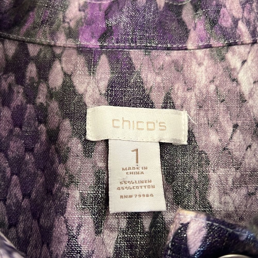 Chico's Women's Snakeskin Patterned Button Front … - image 7